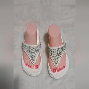 Elegant White Sandals with Silver Accents